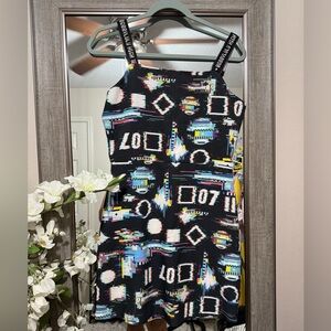 Bobbylulu Graphic Print Dress with Logo Straps